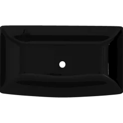 vidaXL Lavabo de cerámica rectangular Negro