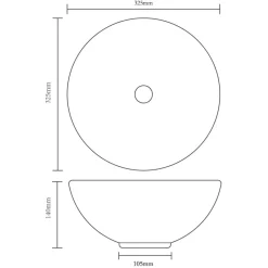 vidaXL Fontanería-Lavabo de cerámica redondo