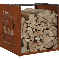 vidaXL Leñero 40x40x40 cm acero corten Acero oxidado Online
