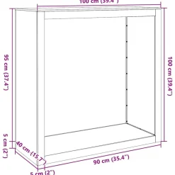 vidaXL Accesorios Para Hornos De Leña Y Chimeneas-Leñero 100x40x100 cm Acero oxidado