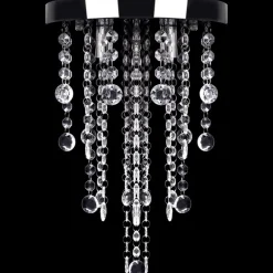 vidaXL Lámpara blanca colgante de metal con adornos de cristal Sale