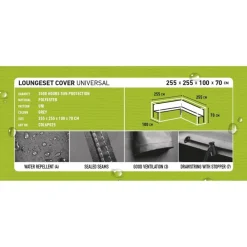 Madison Accesorios Para Muebles De Jardín-Funda para juego de muebles de jardín gris 255x255x70 cm