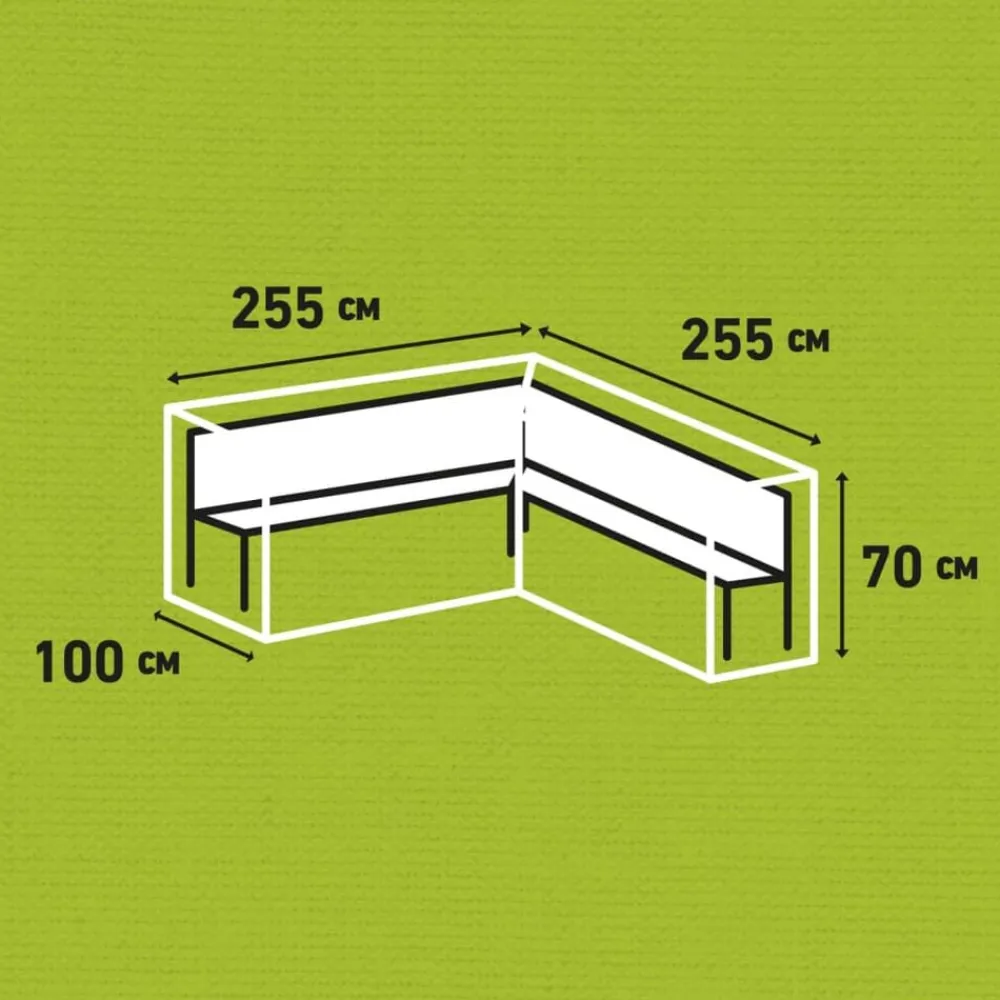 Madison Accesorios Para Muebles De Jardín-Funda para juego de muebles de jardín gris 255x255x70 cm