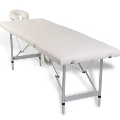 vidaXL Salud Y Belleza-Mesa camilla de masaje de aluminio plegable de 4 cuerpos