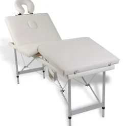 vidaXL Salud Y Belleza-Mesa camilla de masaje de aluminio plegable de 4 cuerpos