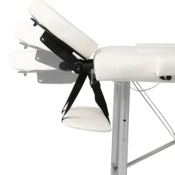 vidaXL Salud Y Belleza-Mesa camilla de masaje plegable de 3 cuerpos, aluminio blanco