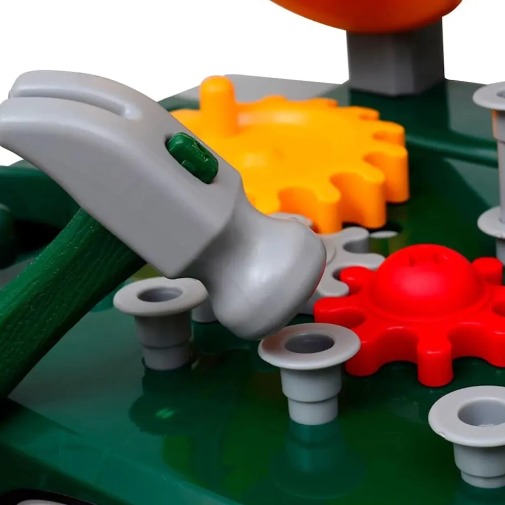 vidaXL Juguetes-Mesa de trabajo de juguete para niños con herramientas (Verde + Gris)