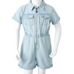 vidaXL Ropa Y Accesorios-Mono infantil de manga corta azul suave 92