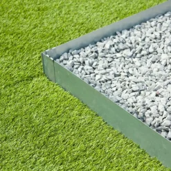 Nature Borduras de jardín 3 uds acero 91,4x10,2 cm Gris Discount