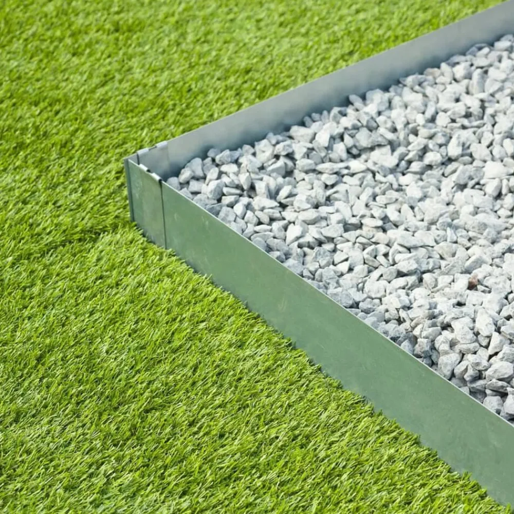 Nature Borduras de jardín 3 uds acero 91,4x10,2 cm Gris Discount