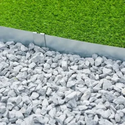 Nature Borduras de jardín 3 uds acero 91,4x10,2 cm Gris Discount