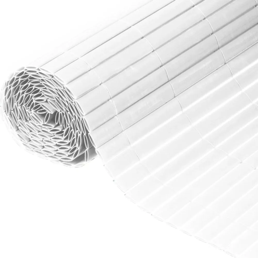 Nature Valla cañizo de ocultación jardín doble cara PVC 1x3 m Blanco Hot