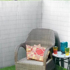 Nature Valla cañizo de ocultación jardín doble cara PVC 1x3 m Blanco Hot
