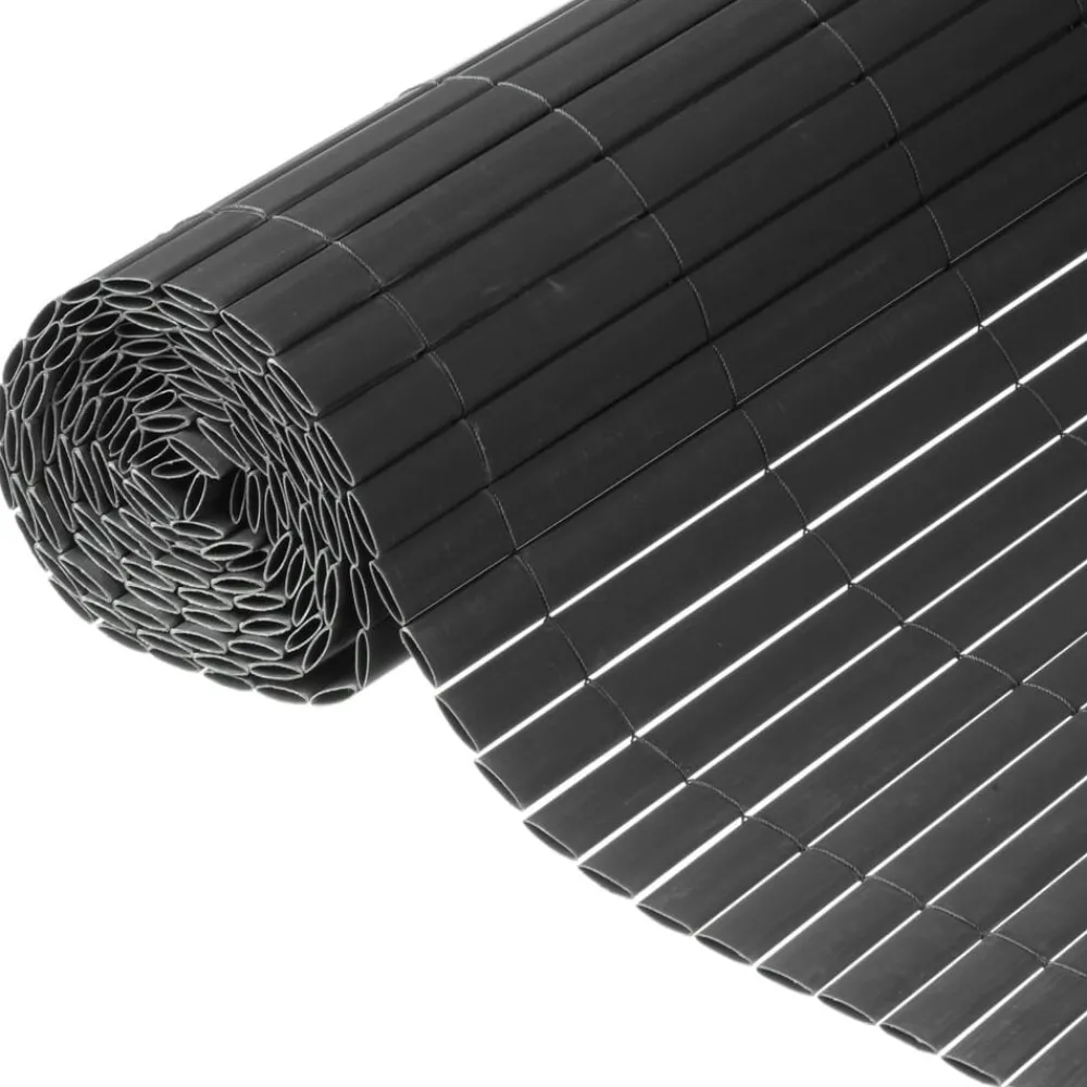 Nature Vallas De Jardín-Valla de ocultación jardín doble cara PVC gris 1x3 m
