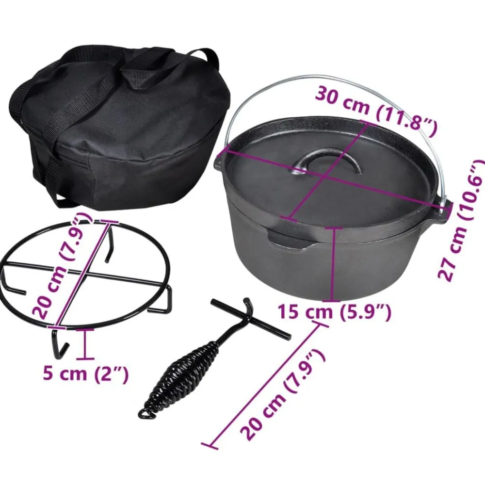vidaXL Olla holandés incluye accesorios, 4,2 L Outlet