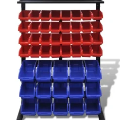 vidaXL Accesorios De Bricolaje-Organizador de herramientas para taller, Azul/ Rojo