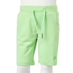 vidaXL Pantalón corto infantil verde flúor 128 New