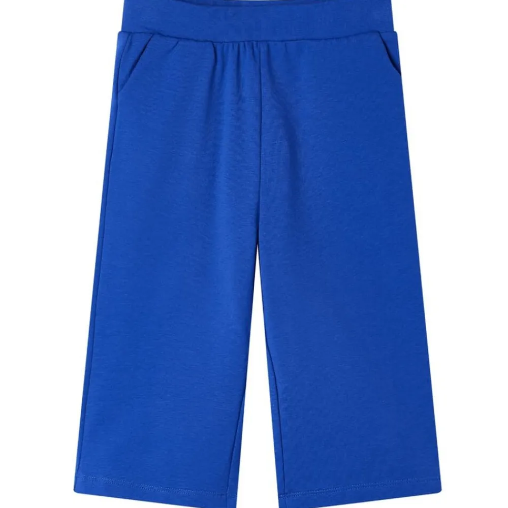 vidaXL Pantalón infantil con perneras anchas cobalto 104 Azul Clearance