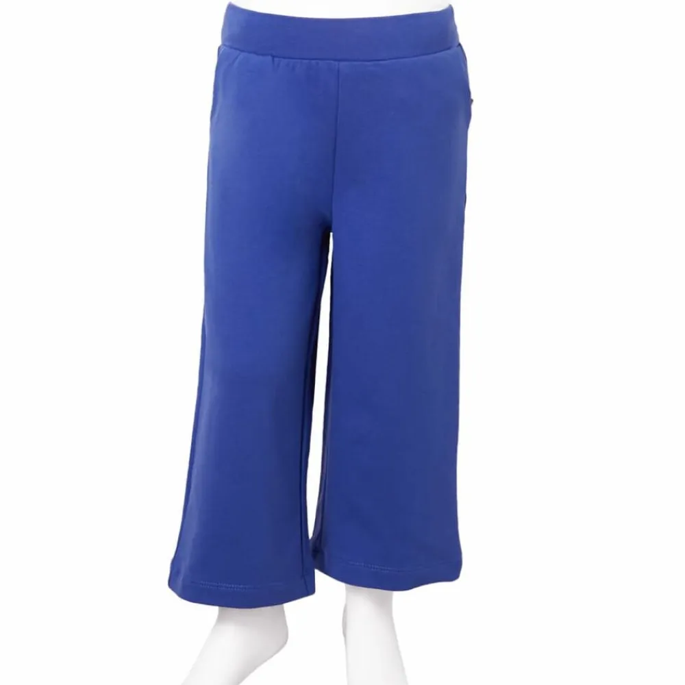 vidaXL Pantalón infantil con perneras anchas cobalto 104 Azul Clearance