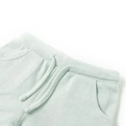 vidaXL Pantalones cortos infantiles con cordón verde claro mixto 116 Menta