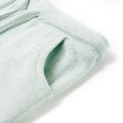 vidaXL Pantalones cortos infantiles con cordón verde claro mixto 116 Menta