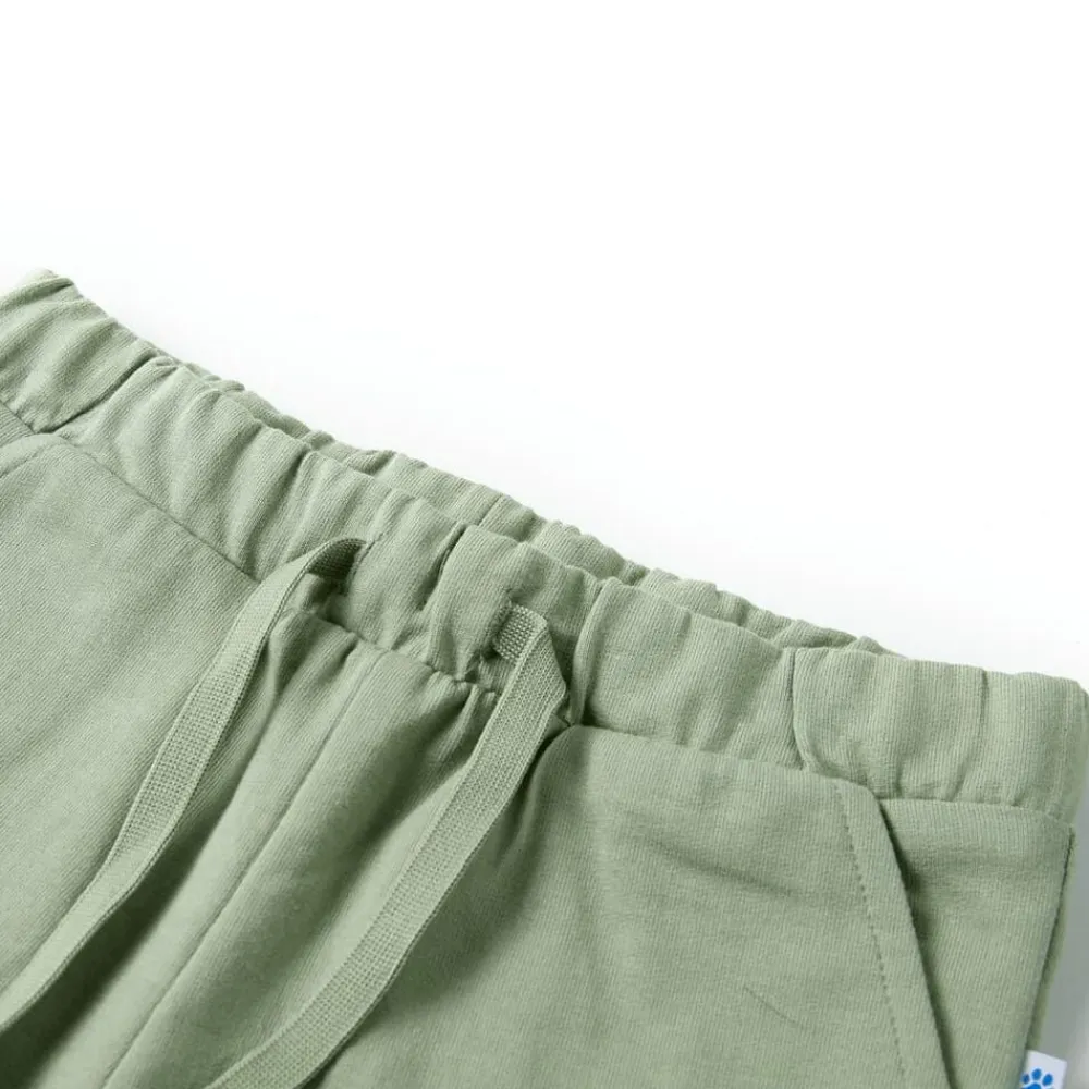 vidaXL Pantalones cortos infantiles con cordón caqui claro 92 New
