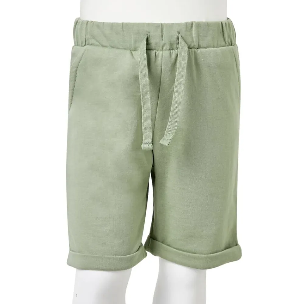 vidaXL Pantalones cortos infantiles con cordón caqui claro 92 New