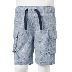 vidaXL Ropa Y Accesorios-Pantalones cortos infantiles con cordón azul oscuro 104