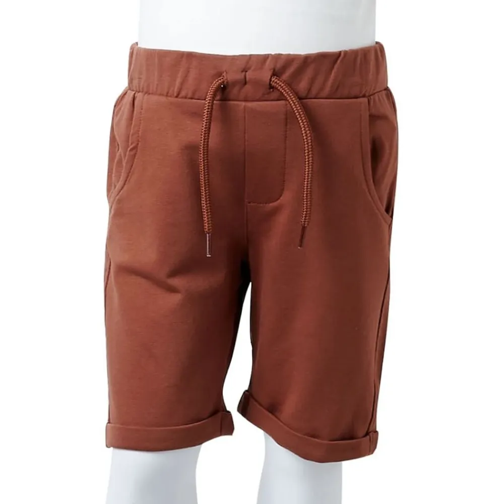 vidaXL Pantalones cortos infantiles con cordón marrón 92 Marrón Clearance