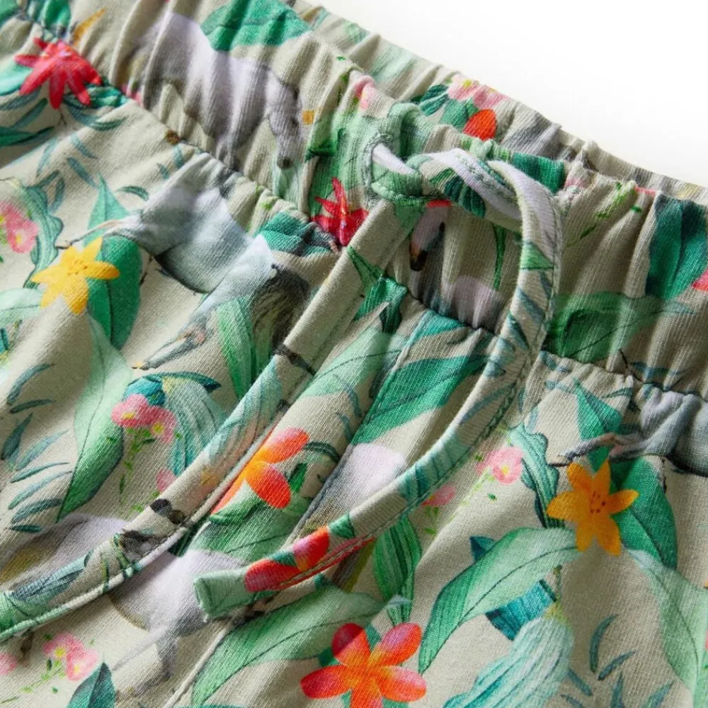 vidaXL Pantalones cortos infantiles con cordón caqui claro 116 Outlet