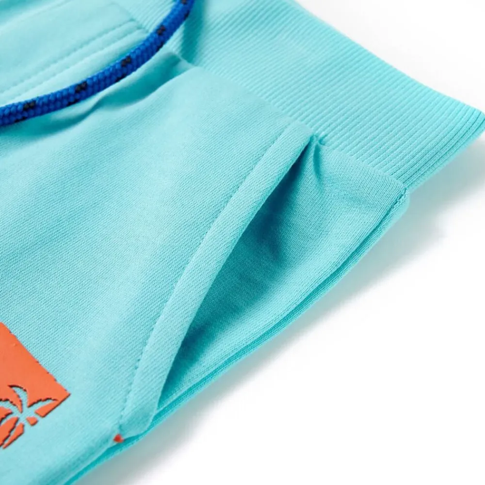 vidaXL Ropa Y Accesorios-Pantalones cortos infantiles con cordón color aguamarina 128
