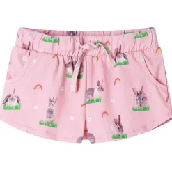 vidaXL Ropa Y Accesorios-Pantalones cortos infantiles con cordón rosa claro 128