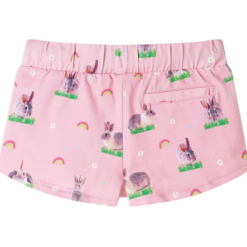 vidaXL Ropa Y Accesorios-Pantalones cortos infantiles con cordón rosa claro 128