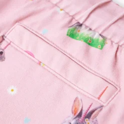 vidaXL Ropa Y Accesorios-Pantalones cortos infantiles con cordón rosa claro 128