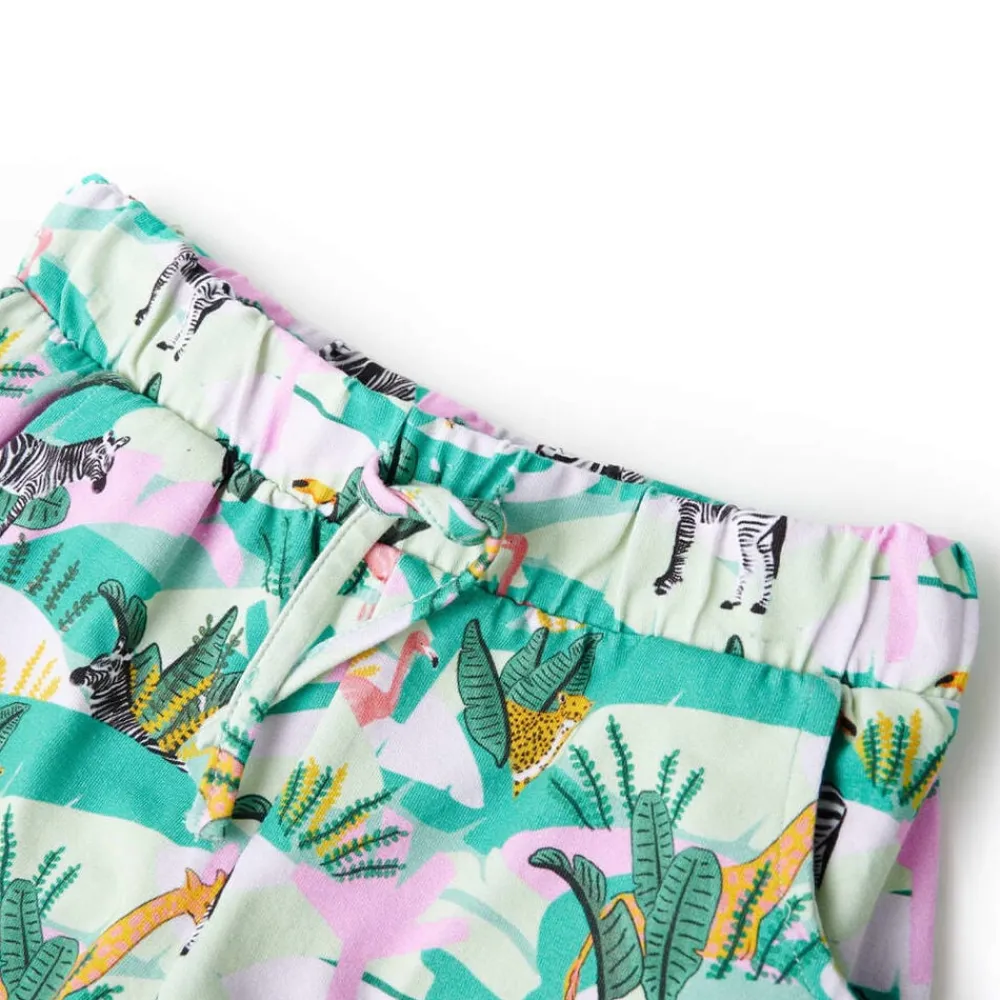 vidaXL Ropa Y Accesorios-Pantalones cortos infantiles con cordón menta claro 92