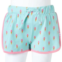 vidaXL Pantalones cortos infantiles con cordón menta claro 104 Outlet