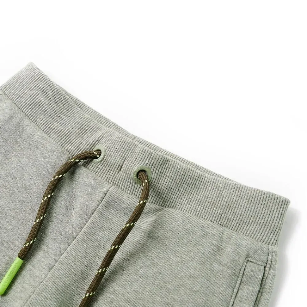 vidaXL Ropa Y Accesorios-Pantalones cortos infantiles con cordón claro mélange 92