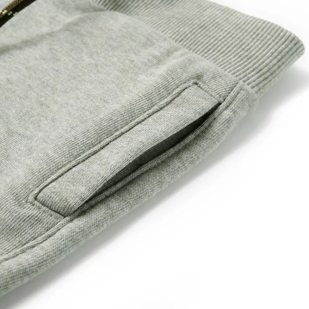 vidaXL Ropa Y Accesorios-Pantalones cortos infantiles con cordón claro mélange 92