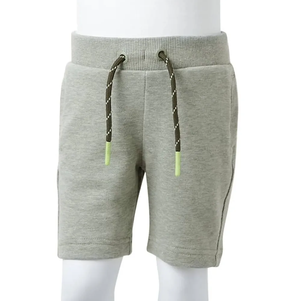 vidaXL Ropa Y Accesorios-Pantalones cortos infantiles con cordón claro mélange 92