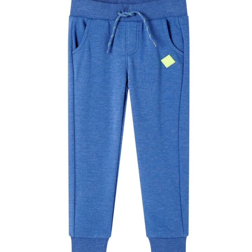 vidaXL Pantalones de chándal infantiles mélange 104 Azul Discount