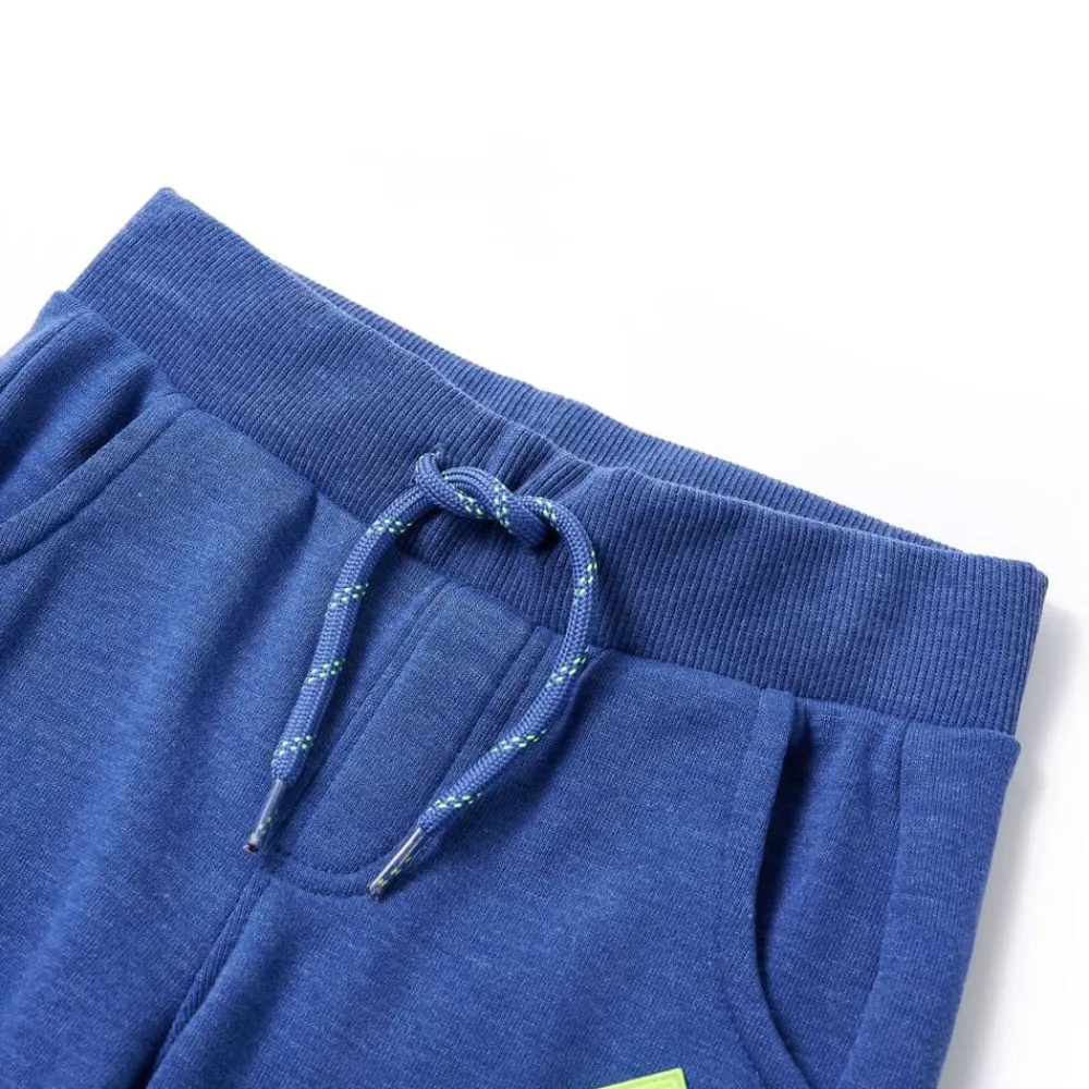 vidaXL Pantalones de chándal infantiles mélange 104 Azul Discount