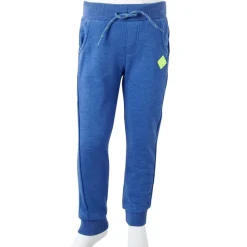 vidaXL Pantalones de chándal infantiles mélange 104 Azul Discount