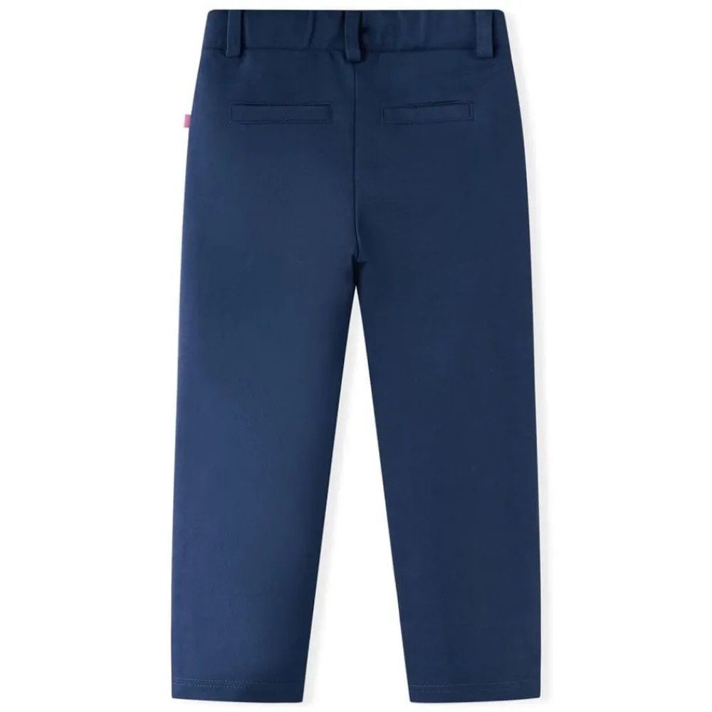 vidaXL Ropa Y Accesorios-Pantalones infantiles con ribetes negros azul marino 104