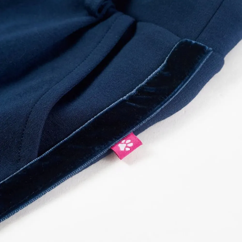 vidaXL Ropa Y Accesorios-Pantalones infantiles con ribetes negros azul marino 104
