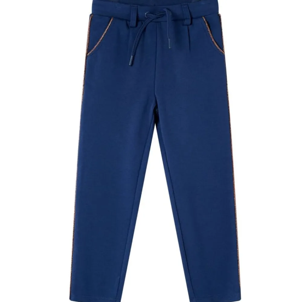 vidaXL Ropa Y Accesorios-Pantalones infantiles con cordón azul marino 92