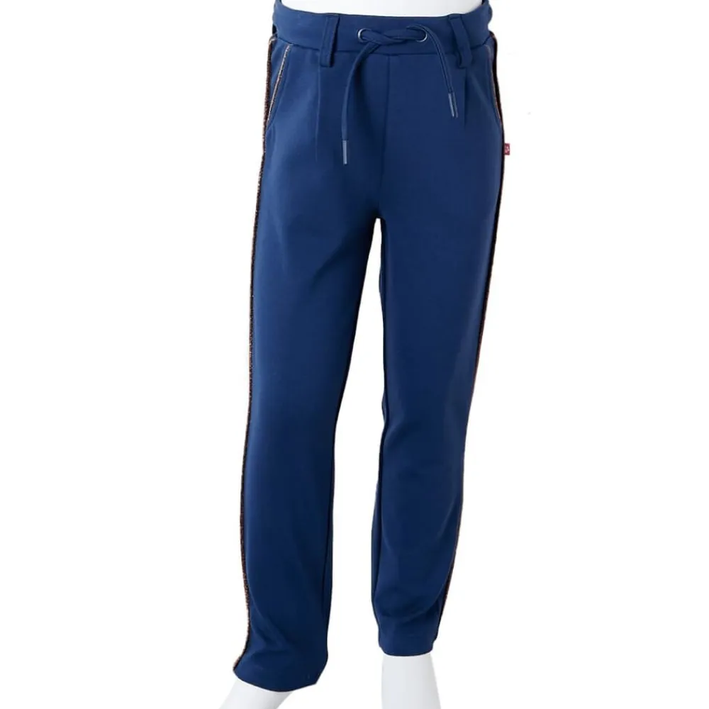 vidaXL Ropa Y Accesorios-Pantalones infantiles con cordón azul marino 92