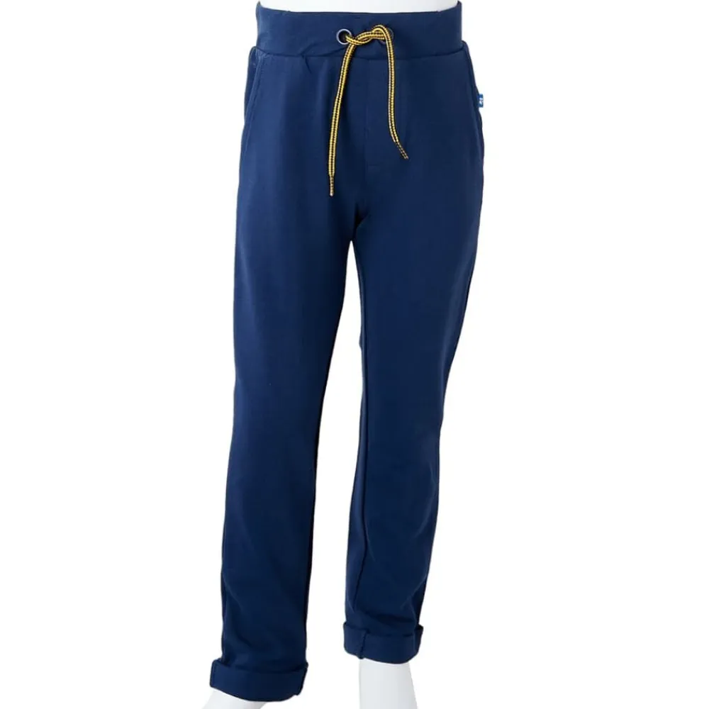 vidaXL Ropa Y Accesorios-Pantalones infantiles con cordón azul marino 92