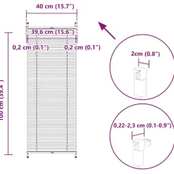 vidaXL Persiana Plisada 40X100cm Blanco New