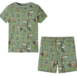 vidaXL Ropa Y Accesorios-Pijama de manga corta infantil caqui claro 92