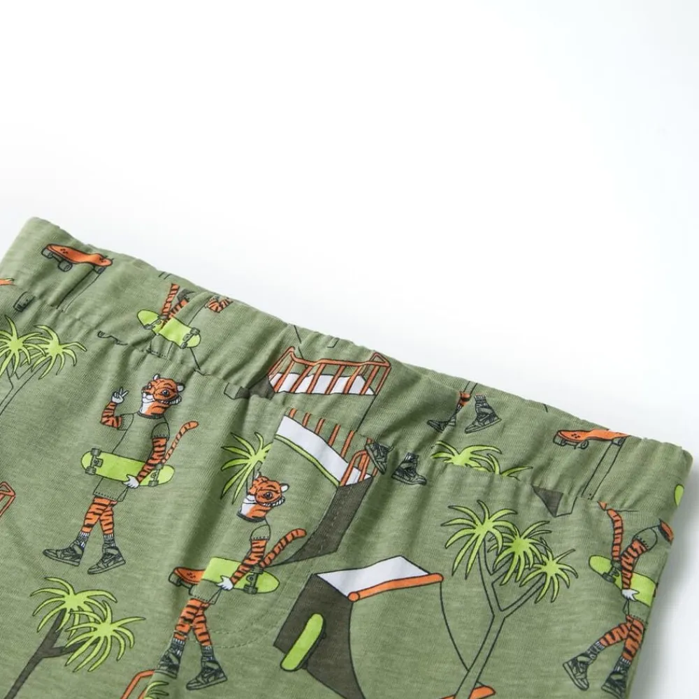 vidaXL Ropa Y Accesorios-Pijama de manga corta infantil caqui claro 92